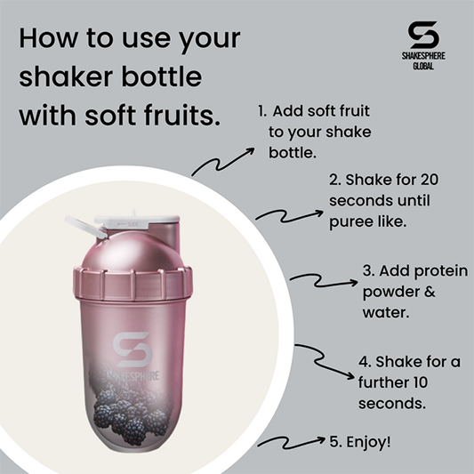 ShakeSphere Protein Shaker Bottle 700mls "Tumbler View" Matte White/Black Window