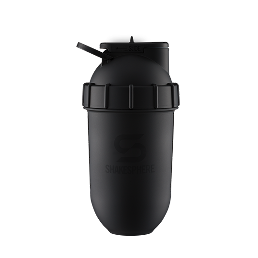 ShakeSphere Protein Shaker Bottle 700mls "Tumbler View" Matte Black/Black Window