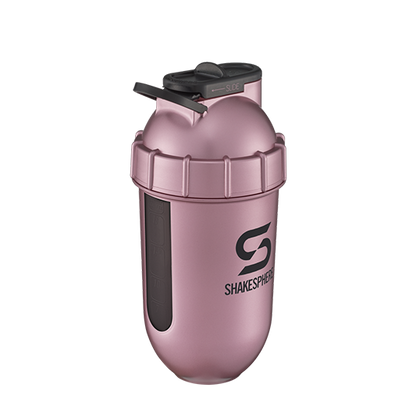 ShakeSphere Protein Shaker Bottle 700mls "Tumbler View" Rose Gold/Black Logo/Black Window