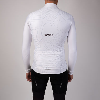 Long Sleeve Thermal Jacket – White Map