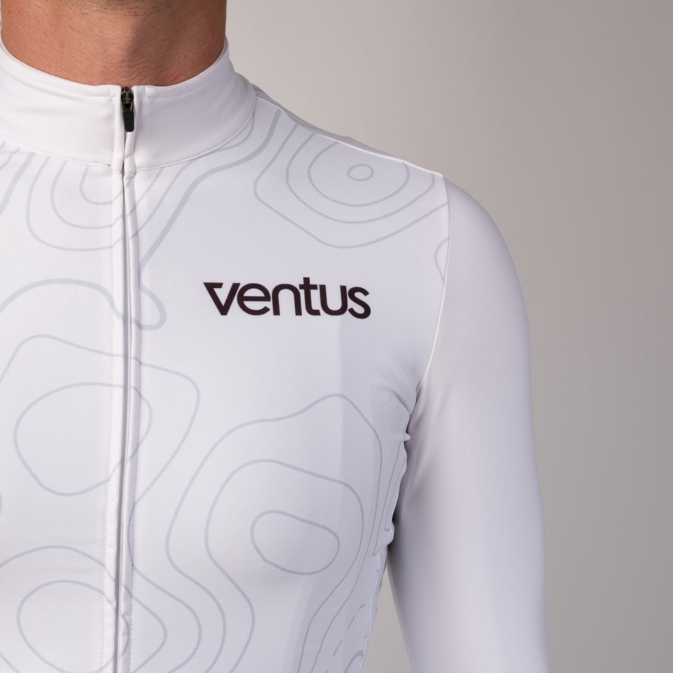 Long Sleeve Thermal Jersey – White Map